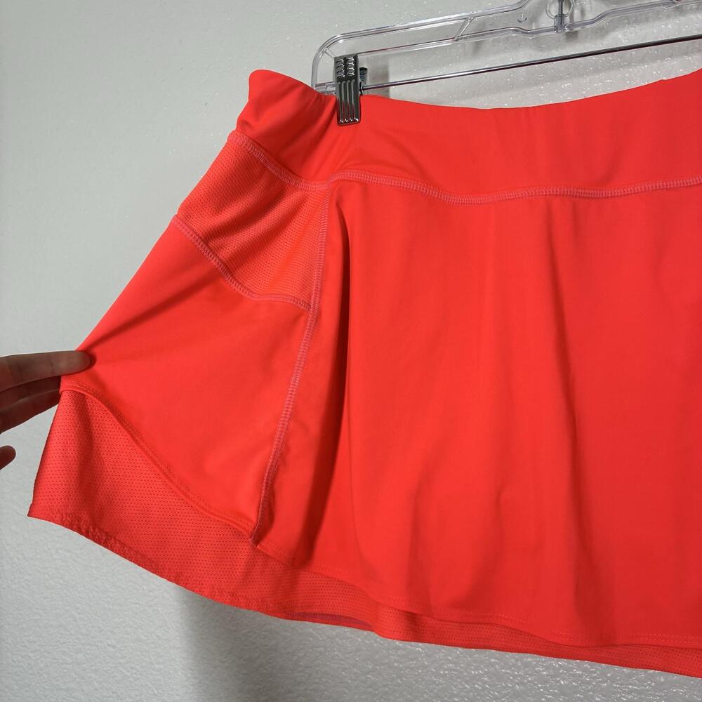 Athleta Skort Womens Large Orange Athletic Lined Pockets Zip Waist Tennis - Picture 3 of 13